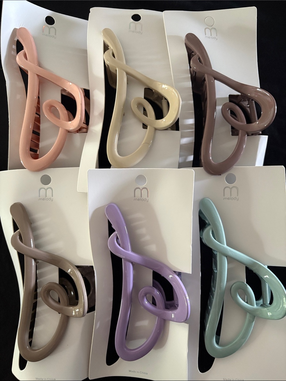 Pastel Hair Claw  Clip Larger Size Set Of 6